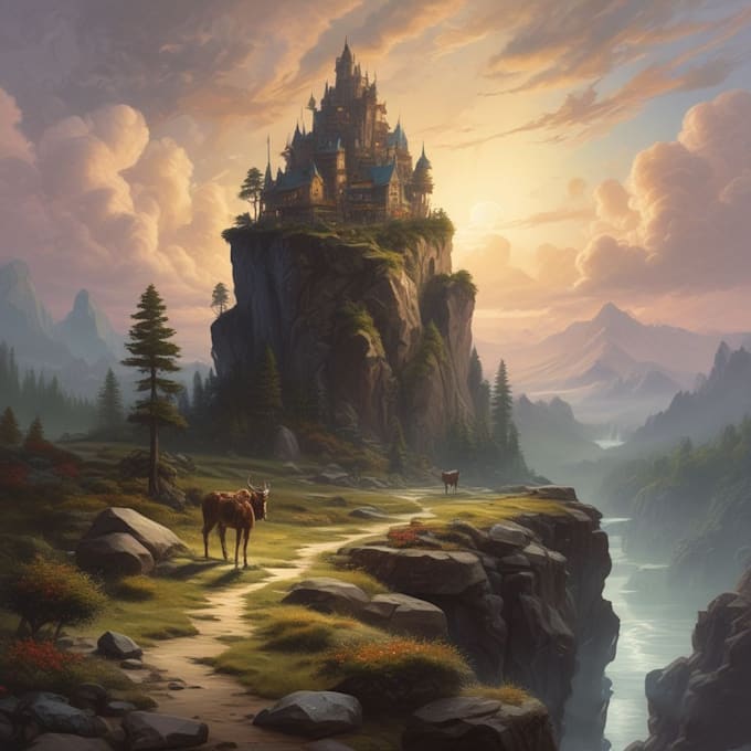 create a fantasy landscape or concept art