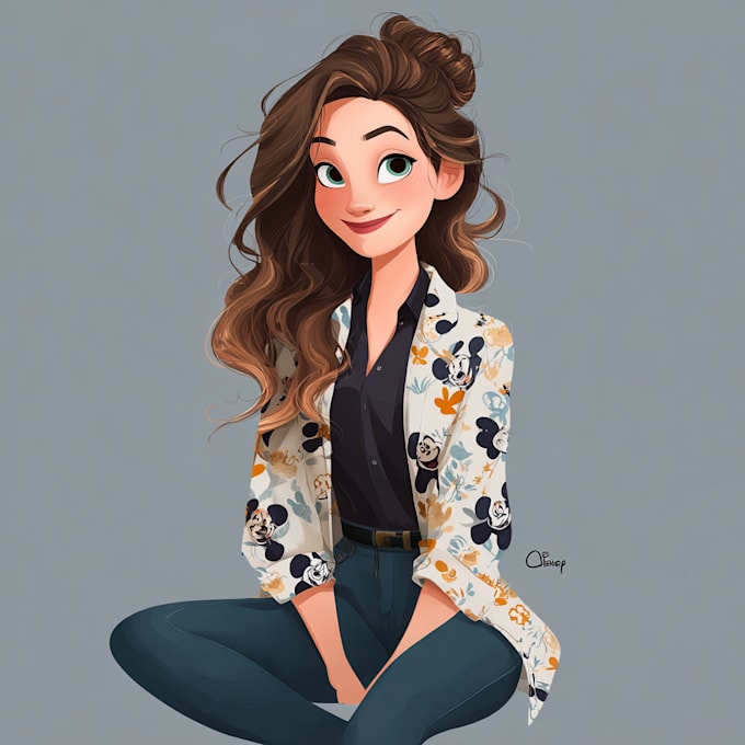 make a beautiful portrait in disney cartoon