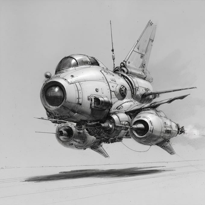 draw high quality spaceship concept