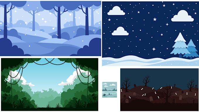 design unique 2d game backgrounds in your chosen style