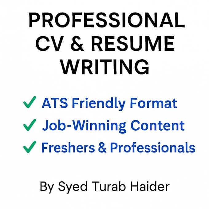 write a professional ats friendly CV or resume