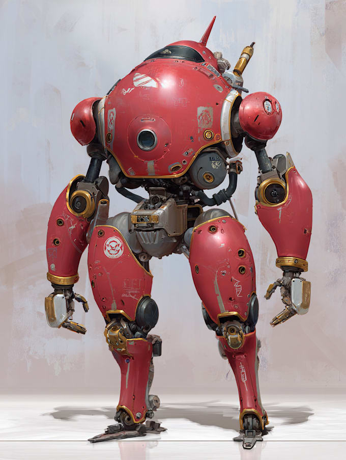 do badass robot mecha illustration for your merchandise