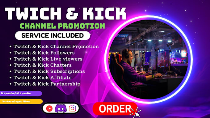 Do organic twitch or kick promotion, twitch live views and twitch ...