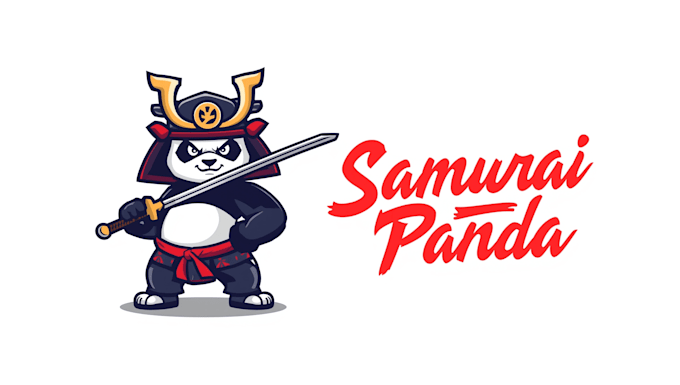 do amazing samurai panda logo with unique t shirt concept