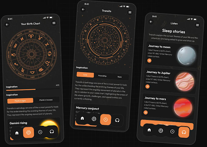 build horoscope app, astrology app, tarot reading app, dating app and website