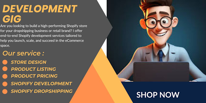 develop design shopify dropshipping store product pricing