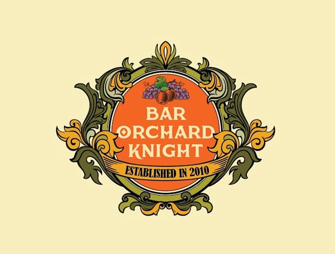 make super cocktail fruit themed logo for bar orchard knight
