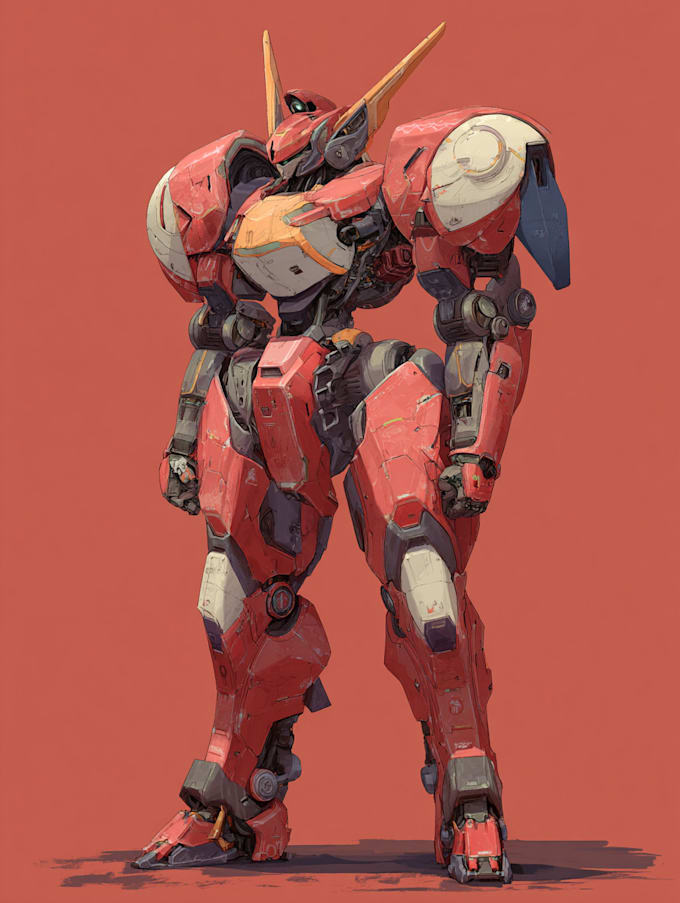 create  mecha gundam and humanoid character concept for you