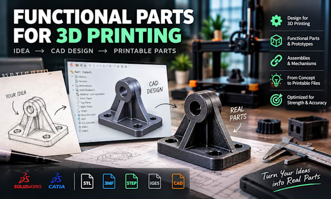 design functional mechanical parts for 3d printing