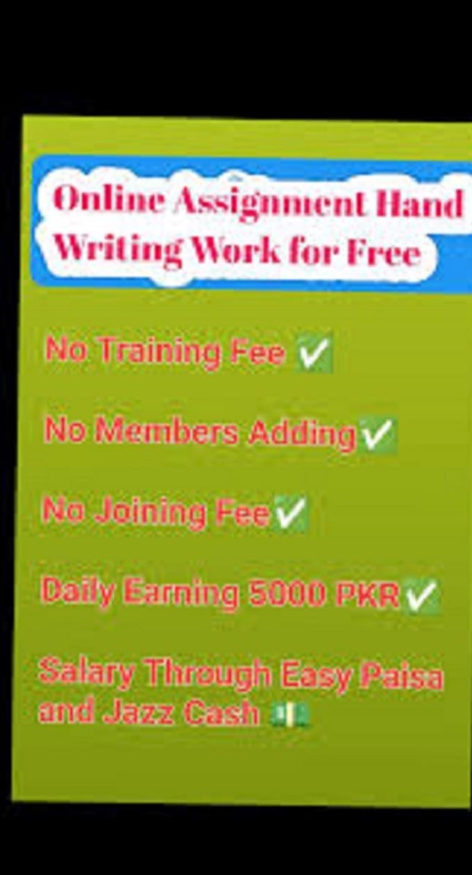 do handwriting assignment job and copy paste work