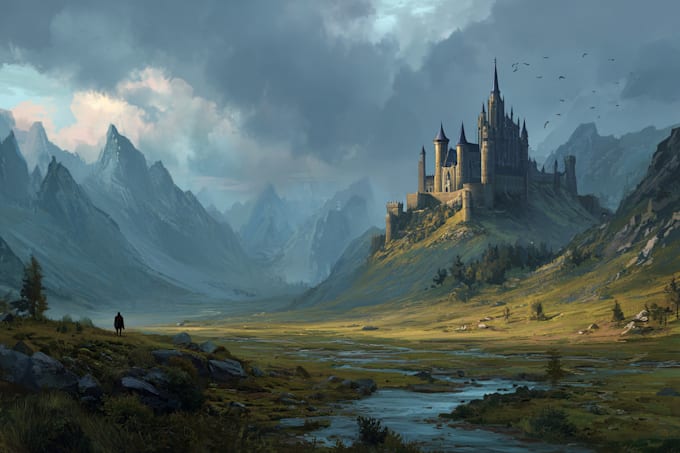 do the digital landscape illustration or background