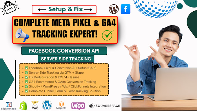 setup ga4, meta pixel and server side tracking for website