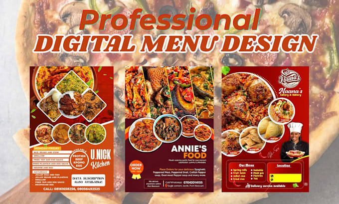 Design digital menu, digital menu board or animated tv menu by Sarah ...