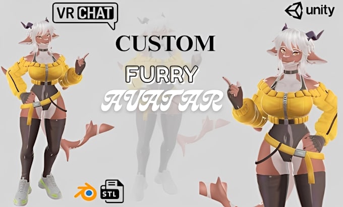 create vrchat avatar custom avatar anime furry avatar vr character for pc quest