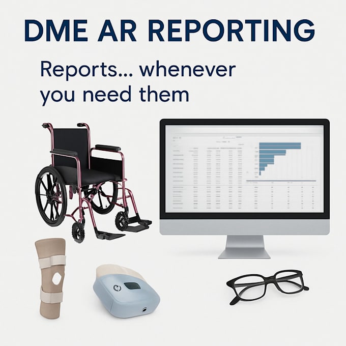 provide dme ar reports, denial analysis and claim aging reports overnight
