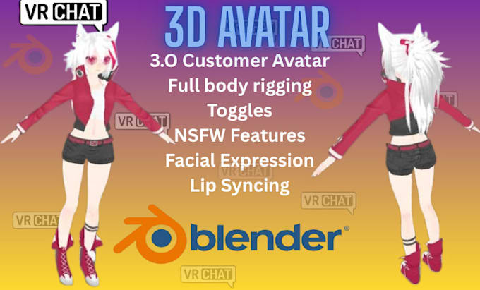 create vrchat humanoid avatar full body tracking character avis anime