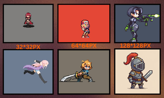 8bit, 16bit, 32bit pixel art sprite sheet, character animation lofi ...