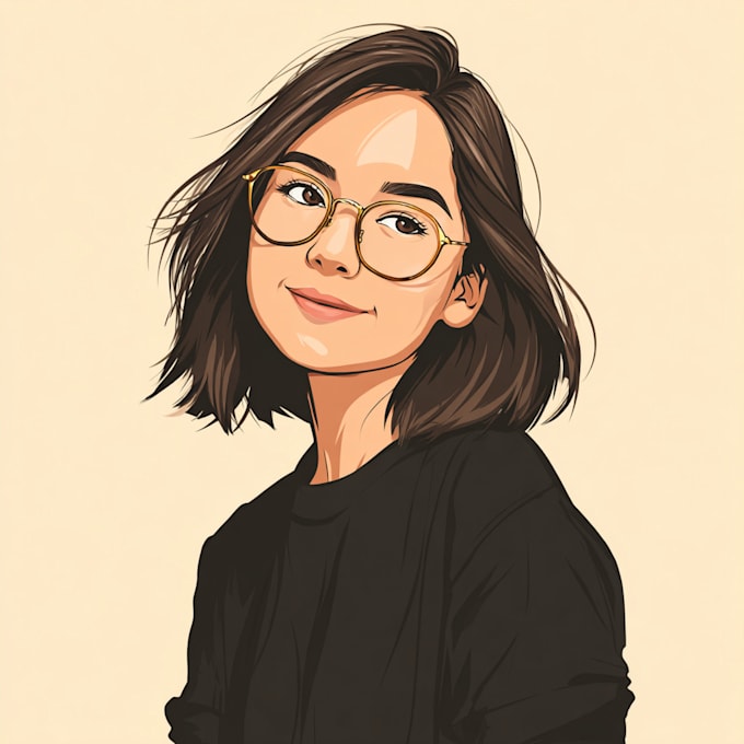 draw cartoon vector portrait with your face