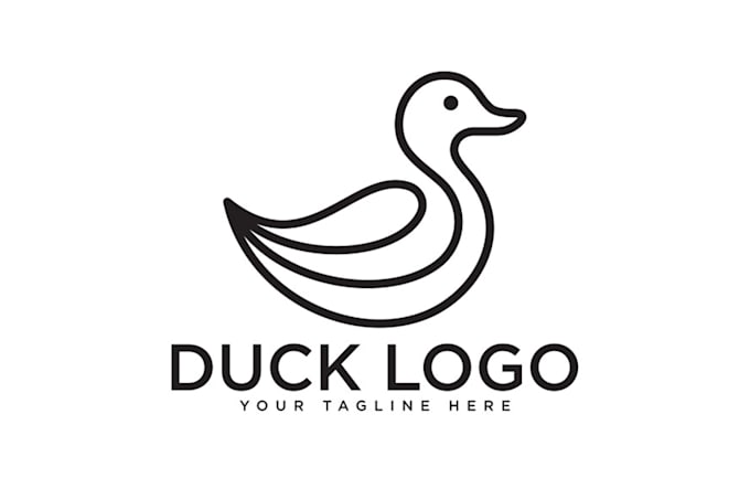 Design outstanding outline duck icon logo with source file in 12 hours ...