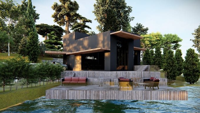 do landscape with backyard, pool, garden and render images