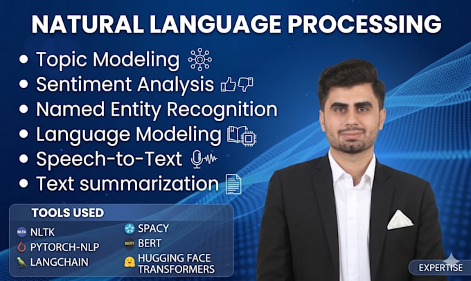 do sentiment analysis, topic modeling, ner, finetune, ml nlp pipelines