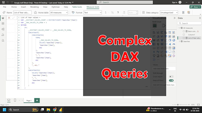 do dax query calculated column measures rls in power bi