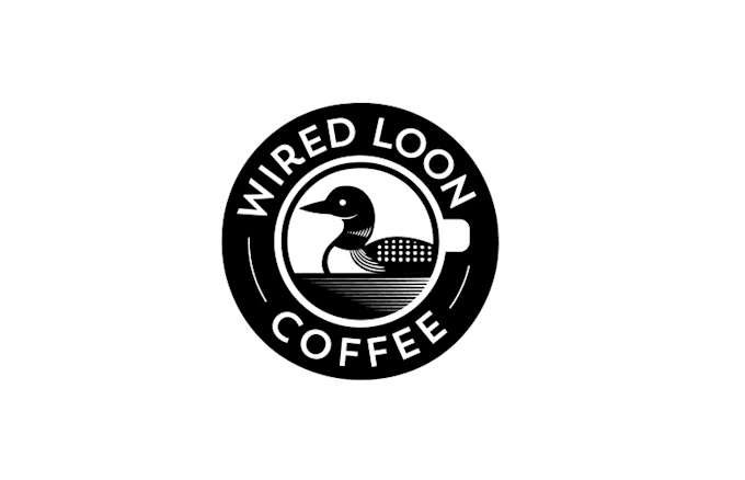 design wired loon coffee logo