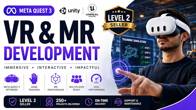 build immersive VR and mr training apps for meta quest 3