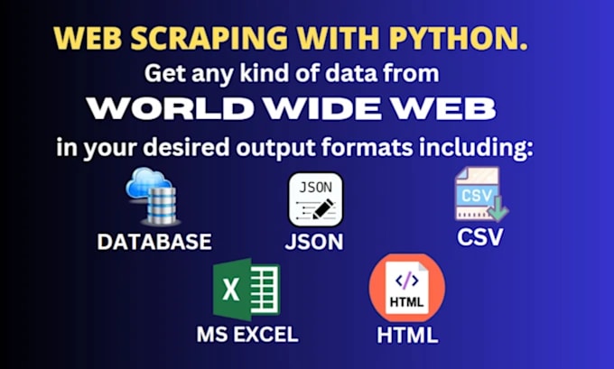 do web scraping, python web scraping, data scraping excel and browser automation