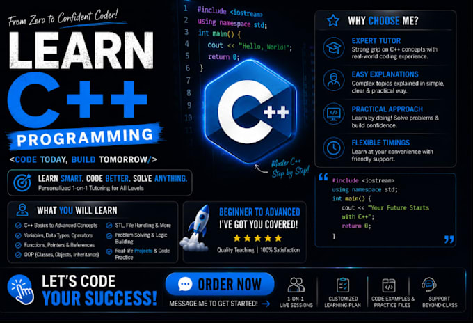 teach you c plus plus programming and coding logic
