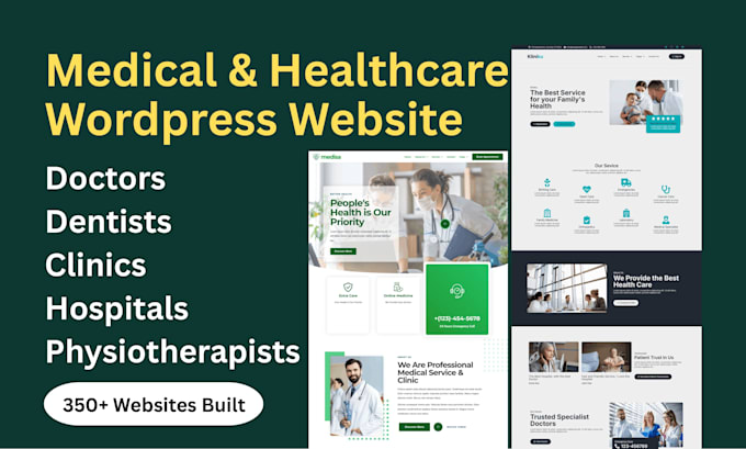 design wordpress website for doctor, medical, dental, healthcare clinic business
