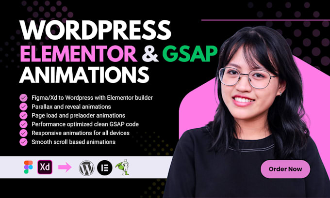 develop animated wordpress websites with elementor and gsap