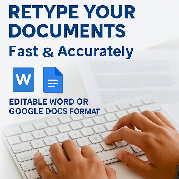retype documents into editable word or google docs