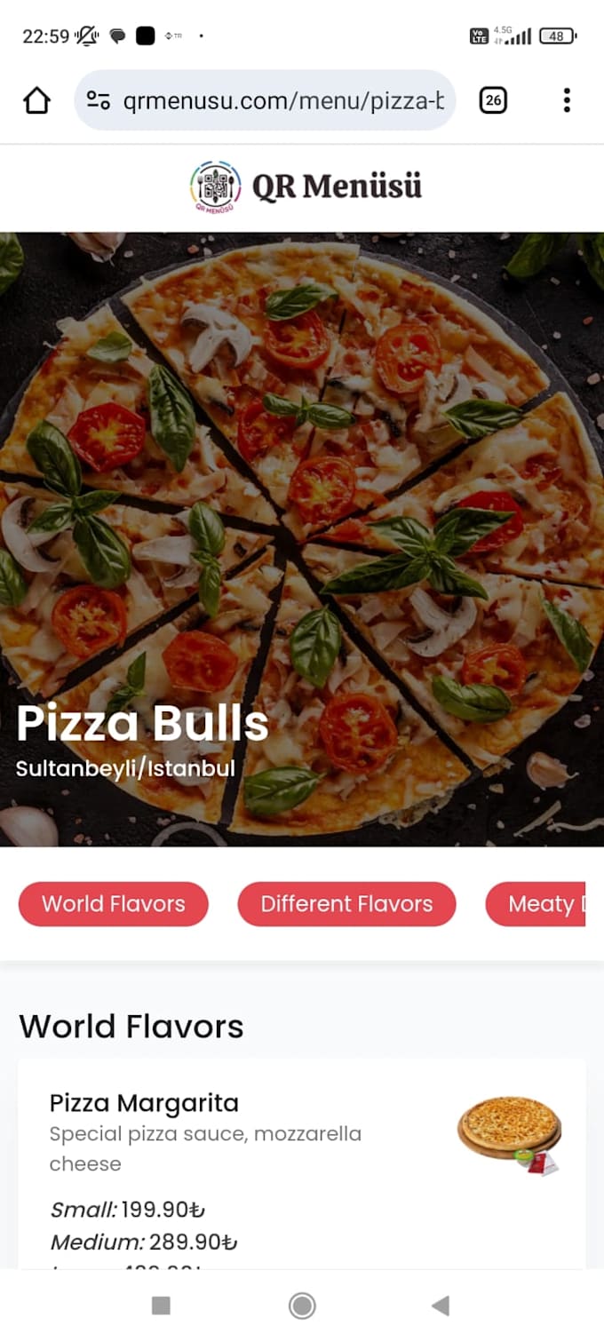 integrate your menu to qr code system