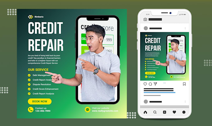 design credit repair flyer, instagram, facebook post