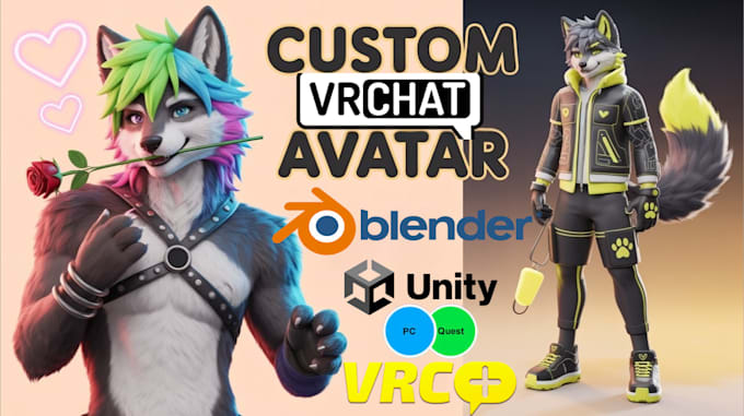 rig edit and add toggles to custom anime or furry vrchat avatars for pc quest