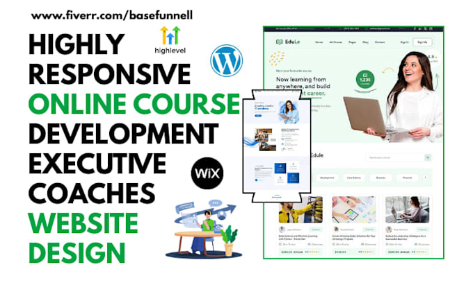 design online course website development executive relationship coaches website