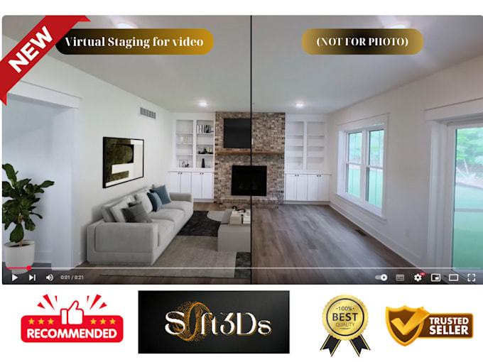 virtual staging for video, not for photo