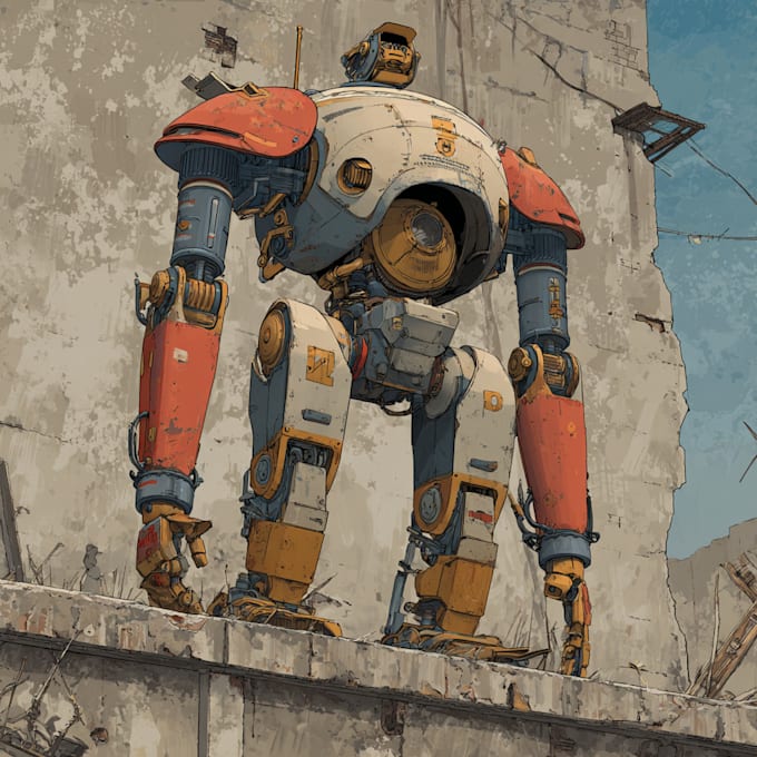 make a mecha robot illustrations