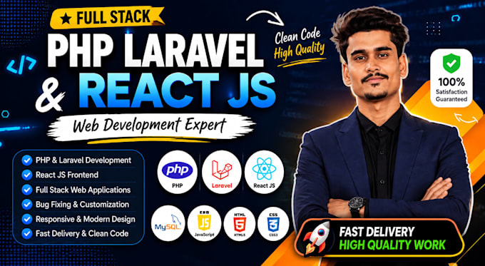 be your full stack web developer, php laravel and react js developer