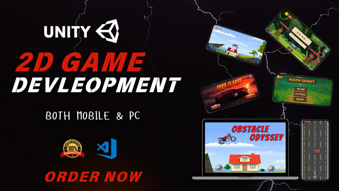 do professional 2d unity game development for android ios pc