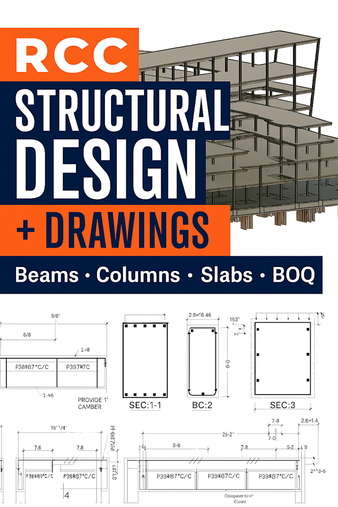 design rcc concrete building structures with detailed drawings
