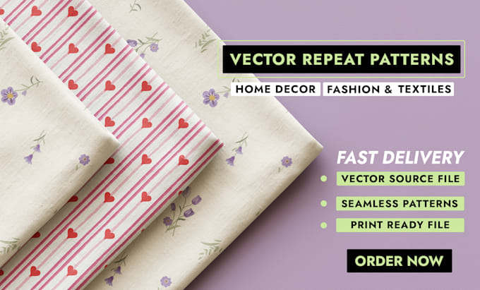 do seamless patterns for fabric, print, or digital use