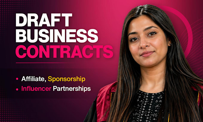 write affiliate, sponsorship, or influencer partnership contracts, or agreements