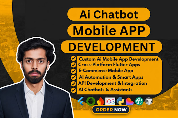 do ai mobile app development,android app, ios app, ai chatbot, custom mobile app