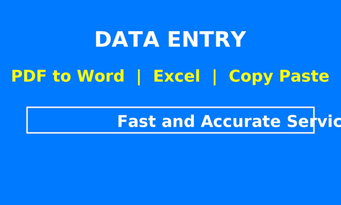 professional data entry PDF to word excel copy paste and fast typing service