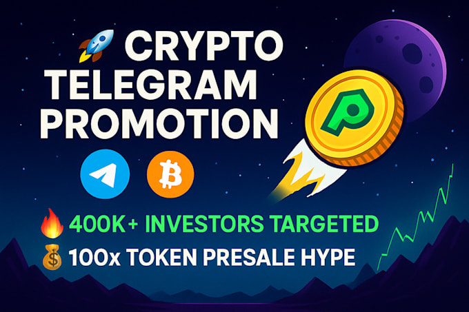 do telegram promotion, crypto promotion, 100x token presale for massive sellout