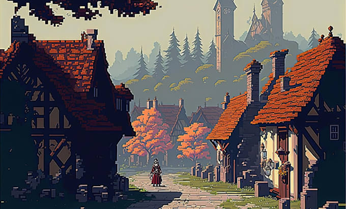 do pixel art background pixel art environment pixel tileset pixel scenery  game