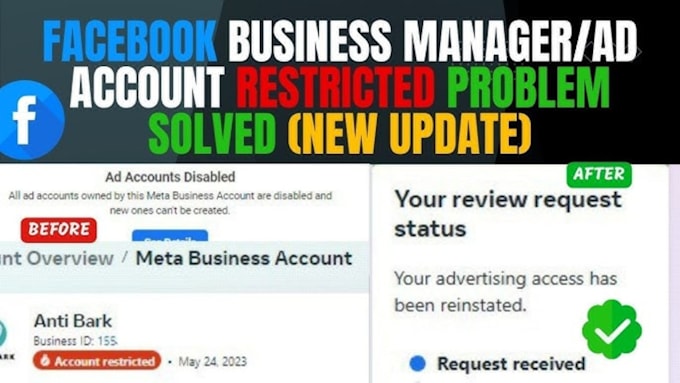 fix meta business manager, meta pixel and restricted ad accounts