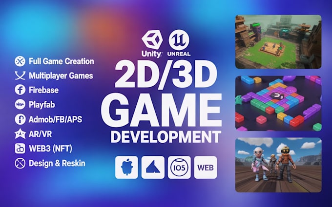 develop pro unity mobile games fast prototyping, full development  game design